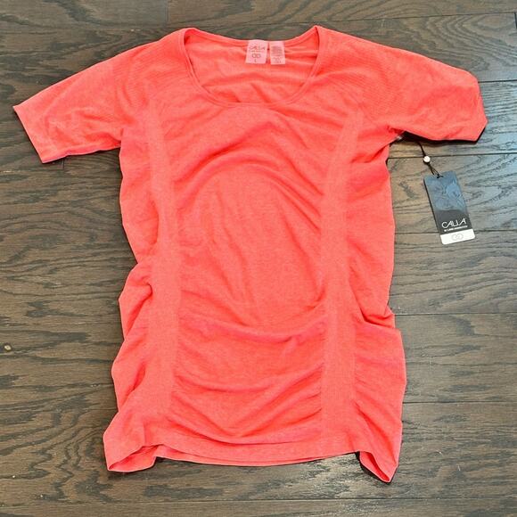 CALIA by Carrie Underwood Tops - Calia Core SS Seamless Tee Calypso Coral Heather Size Large NWT